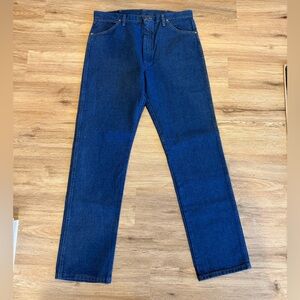 36x34 Wrangler Men's Deep Blue Straight Jeans